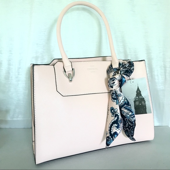 London Fog blush scarf accent satchel - Picture 3 of 8